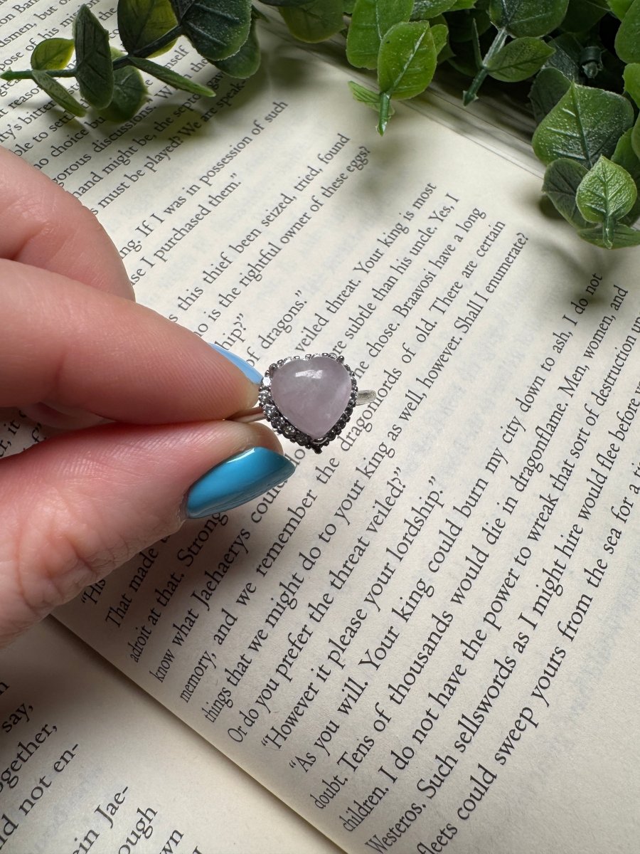 Kunzite Heart Adjustable Ring