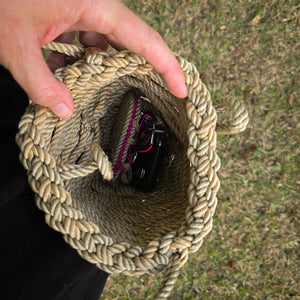 Kyiv Bag handwoven rope bag by Nomadic State of Mind, view 3