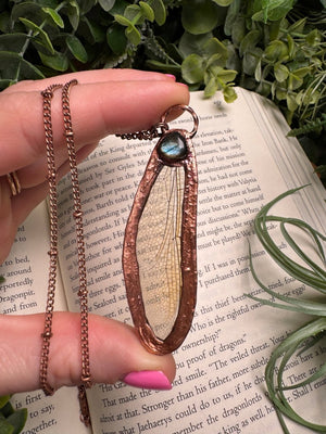 Labradorite and Dragonfly Wing Necklace