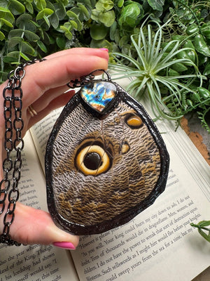 Labradorite and Giant Moth Wing Necklace (reversible)