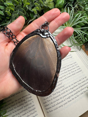 Labradorite and Giant Moth Wing Necklace (reversible)