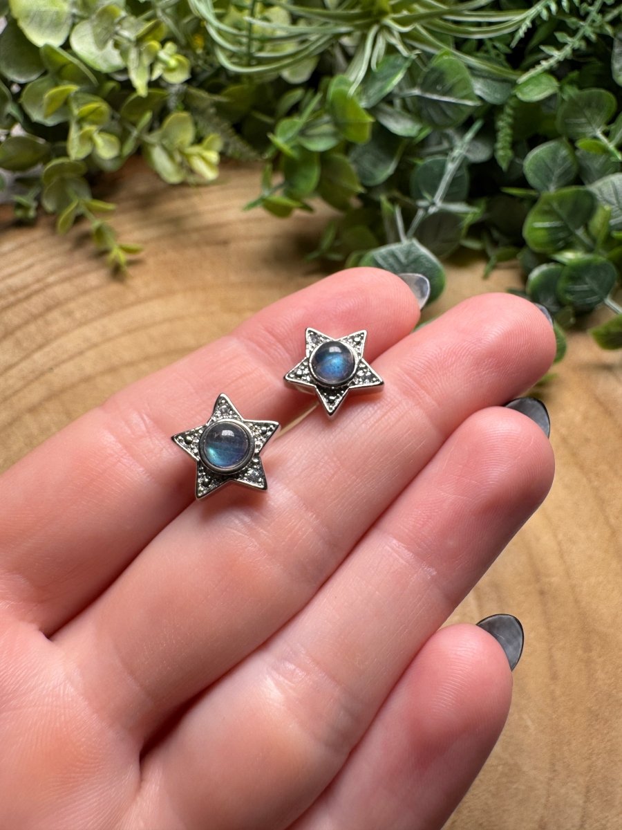 Labradorite Star Stud Earrings