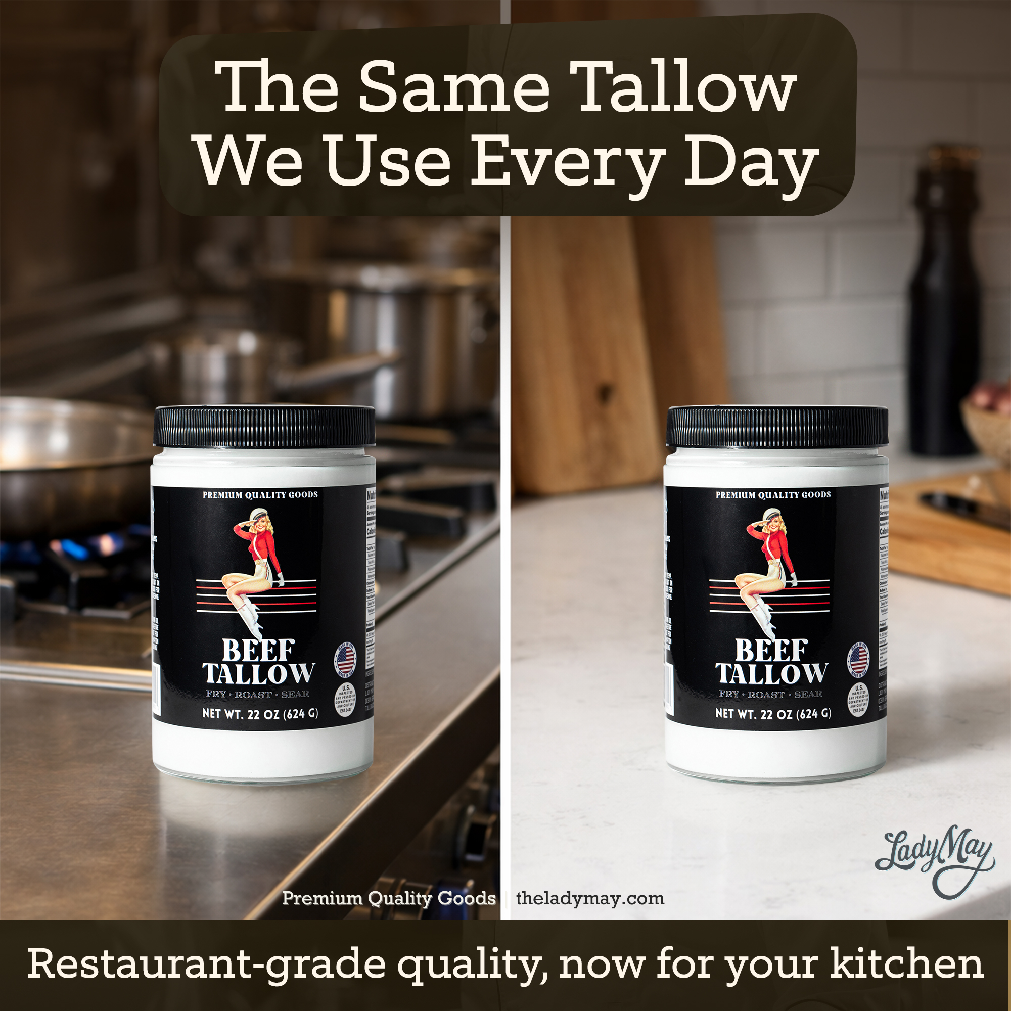 22oz Premium Grass-Fed Beef Tallow | Restaurant-Proven Cooking Fat | Seed Oil-Free by The Lady May, natural skincare detail photo 4