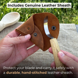 Large Hook Knife for Spoon Carving, ⌀6 cm (2.4 inches)