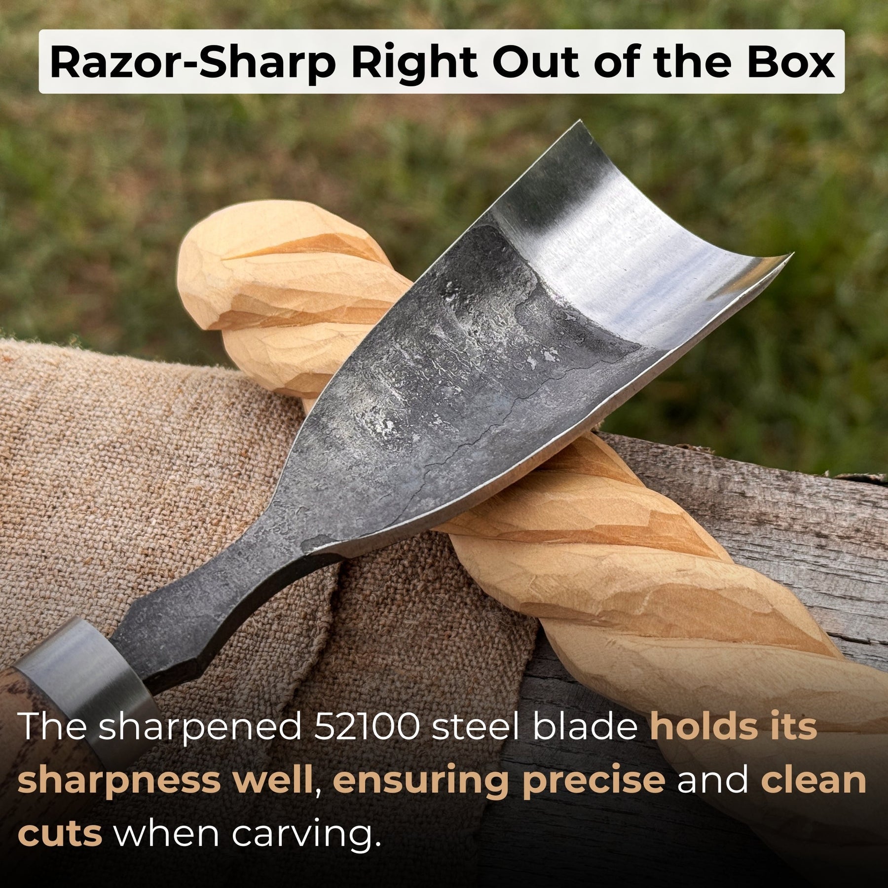 Large Straight Gouge (Rounded Chisel), 10 - 45 mm (0.4 - 1.8 inches)