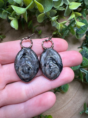 Larvikite Yoni Earrings