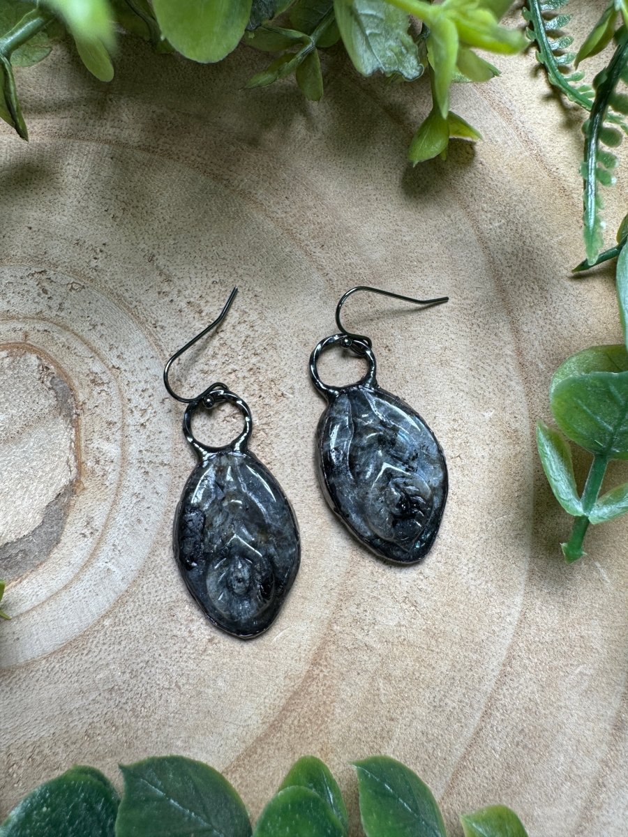 Larvikite Yoni Earrings