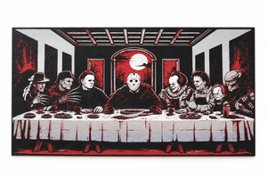 The Last Horror Supper unframed Halloween wall art in red black and white