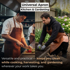 Leather Apron with Adjustable Straps and Pockets