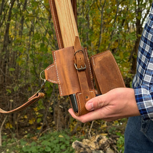 Leather Axe Case with Adjustable Shoulder Straps