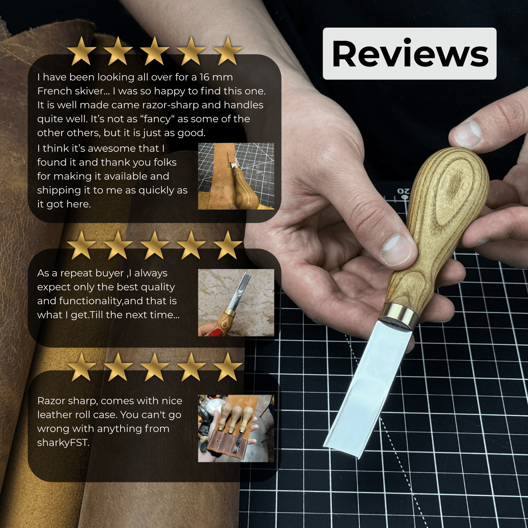 Leather Edge Skiver, 4-16 mm (0.16-0.63 inches)