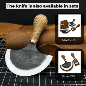 Leather Round (Half Moon) Knife, 10.5 cm (4.1 inches)