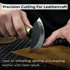 Leather Round Knife, 10 cm (3.9 inches)