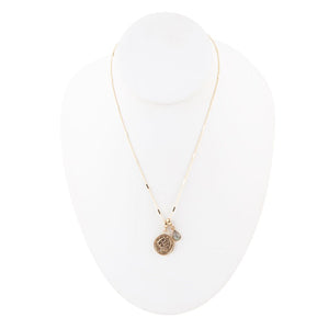 Leo - Zodiac Gray Labradorite Golden Charm Necklace