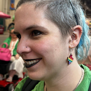 Texas LGBTQ Pride Wooden Earrings | Rainbow State Pride Jewelry