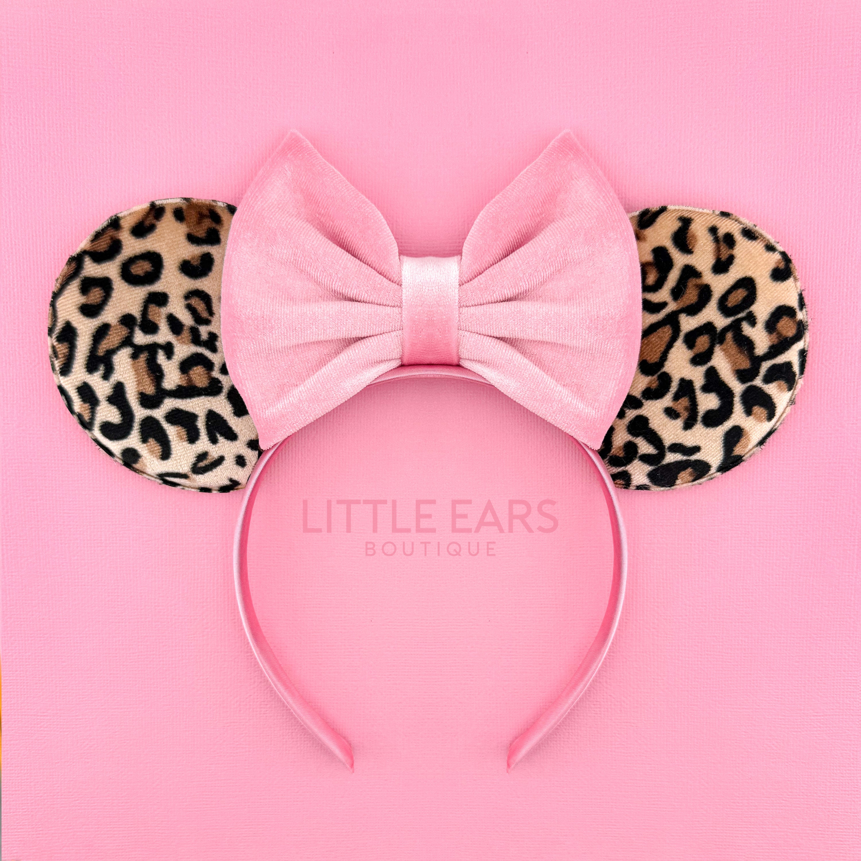 Safari Pink Velvet Mickey Ears