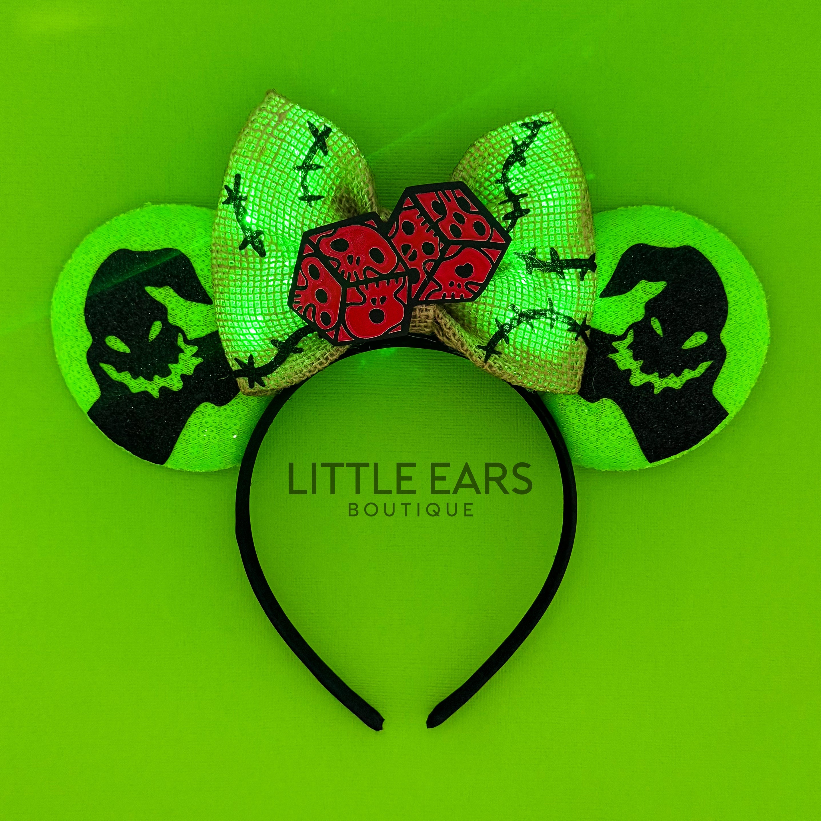 Light up Oogie Halloween theme park ears by Little Ears Boutique