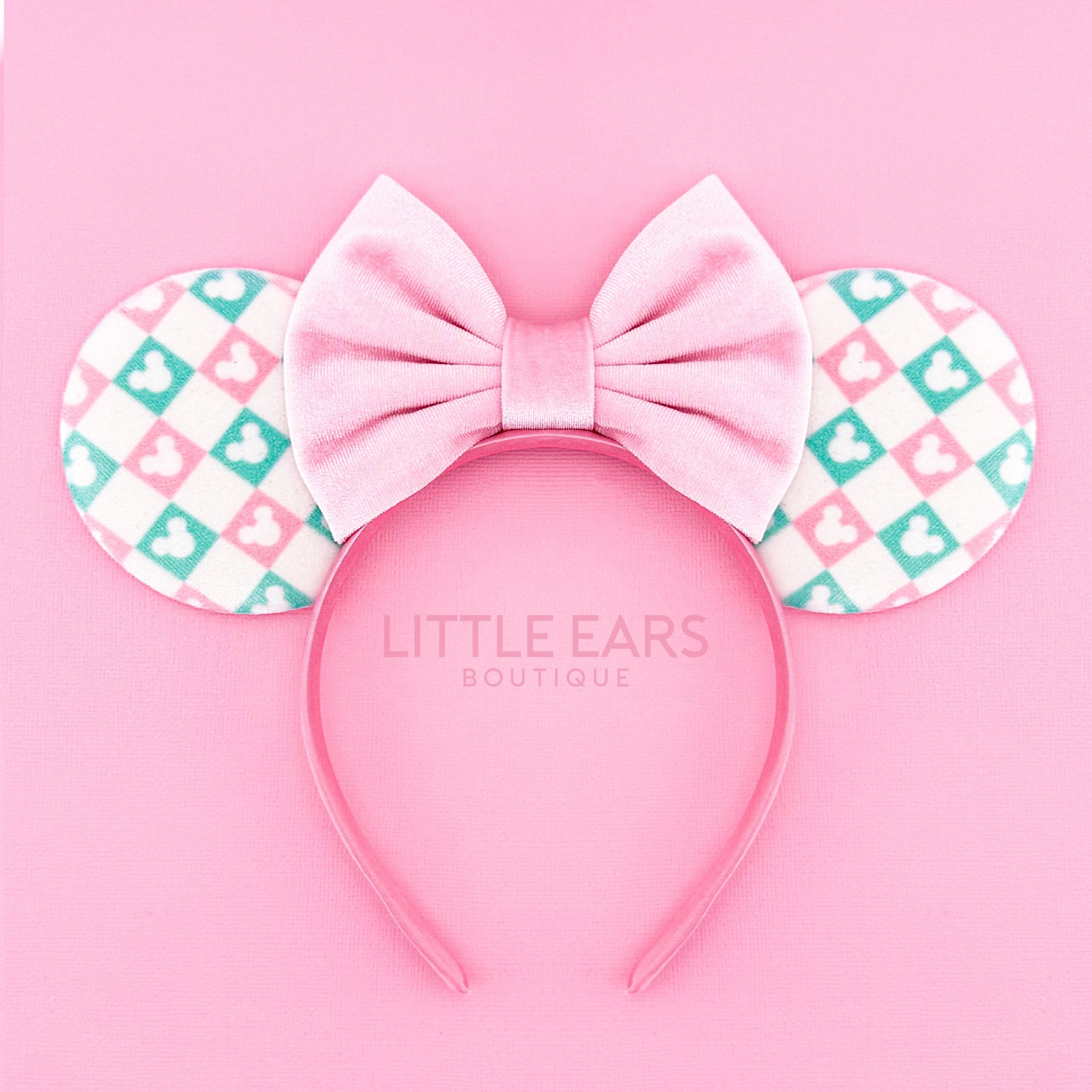 Pink & Mint Christmas Pattern Ears