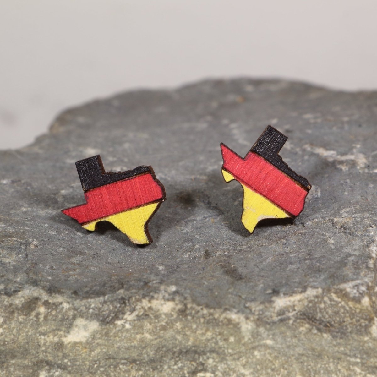 Texas Germany Flag Wooden Earrings | Lone Star Deutschland Jewelry