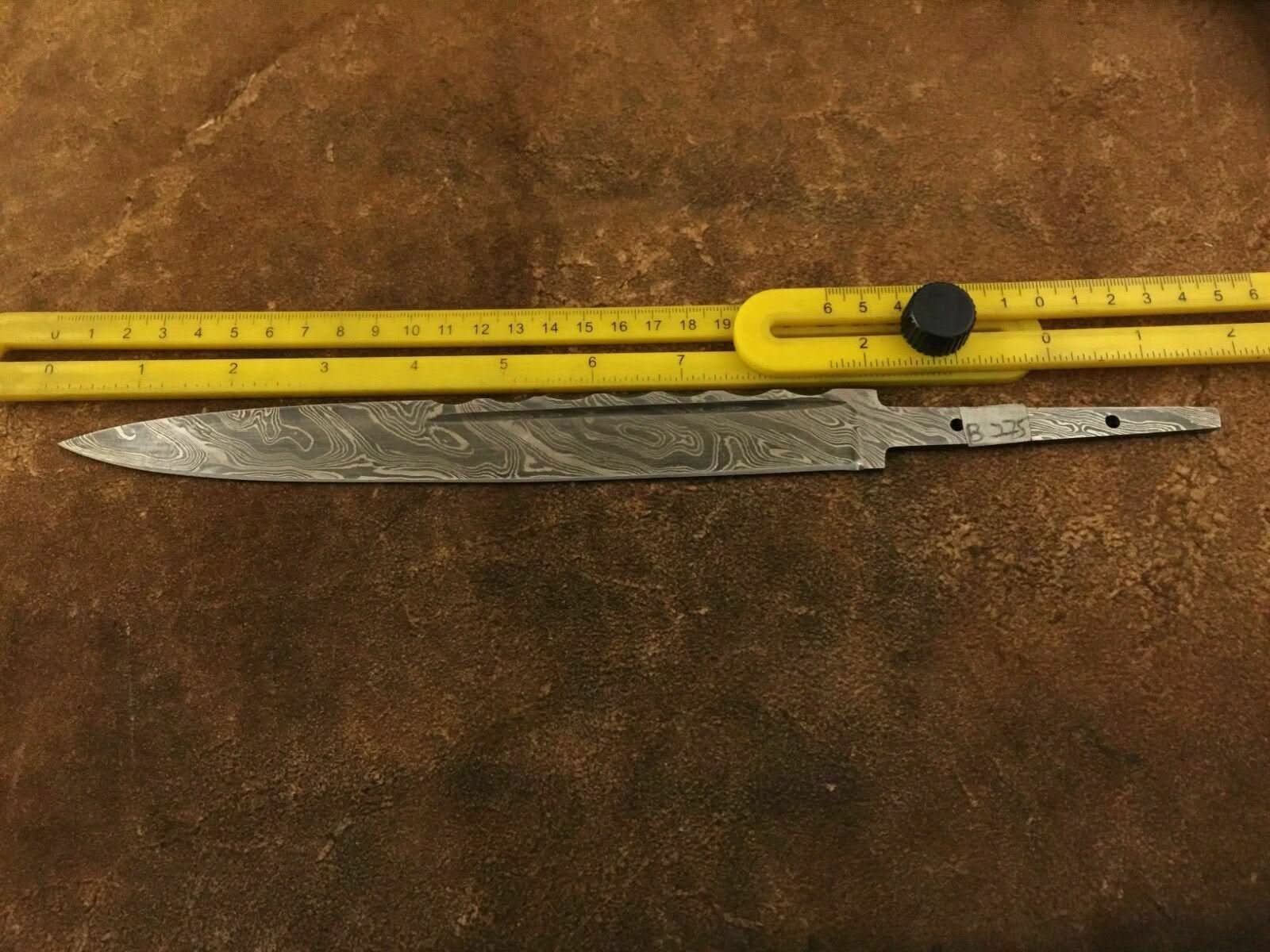 Lot of 3 Handmade Damascus Steel Blade Blank-Scottish Dirk-Knife Making by JW SteelCrafts, Damascus knife detail photo 2