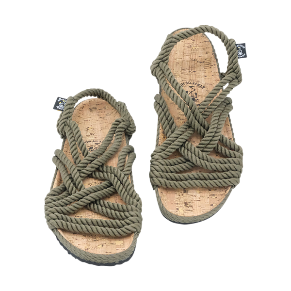 2.1 Olive Lounger Cork Footbed handmade rope sandals by Nomadic State of Mind, view 2
