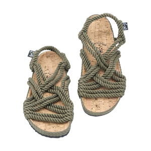 2.1 Olive Lounger Cork Footbed handmade rope sandals by Nomadic State of Mind, view 2
