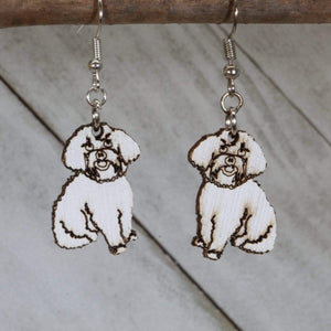 Maltipoo Wooden Earrings | Dog Lover Pet Jewelry
