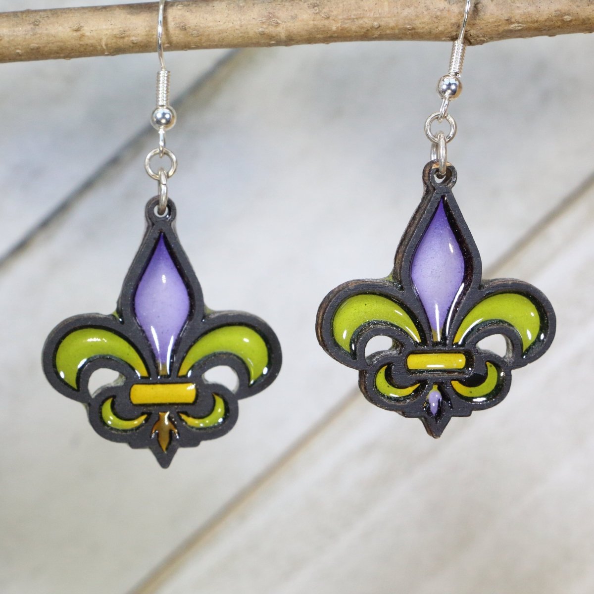 Fleur-de-Lis Resin Earrings | Mardi Gras New Orleans Jewelry