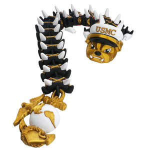 Marine Corps bulldog dragon with USMC cover and Eagle Globe and Anchor tail