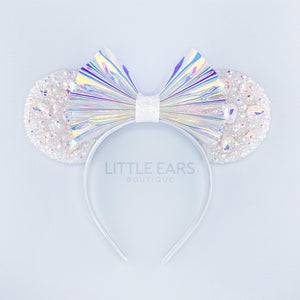 Mint Iridescent Sparkle Ears by Little Ears Boutique, scented candle detail photo 3