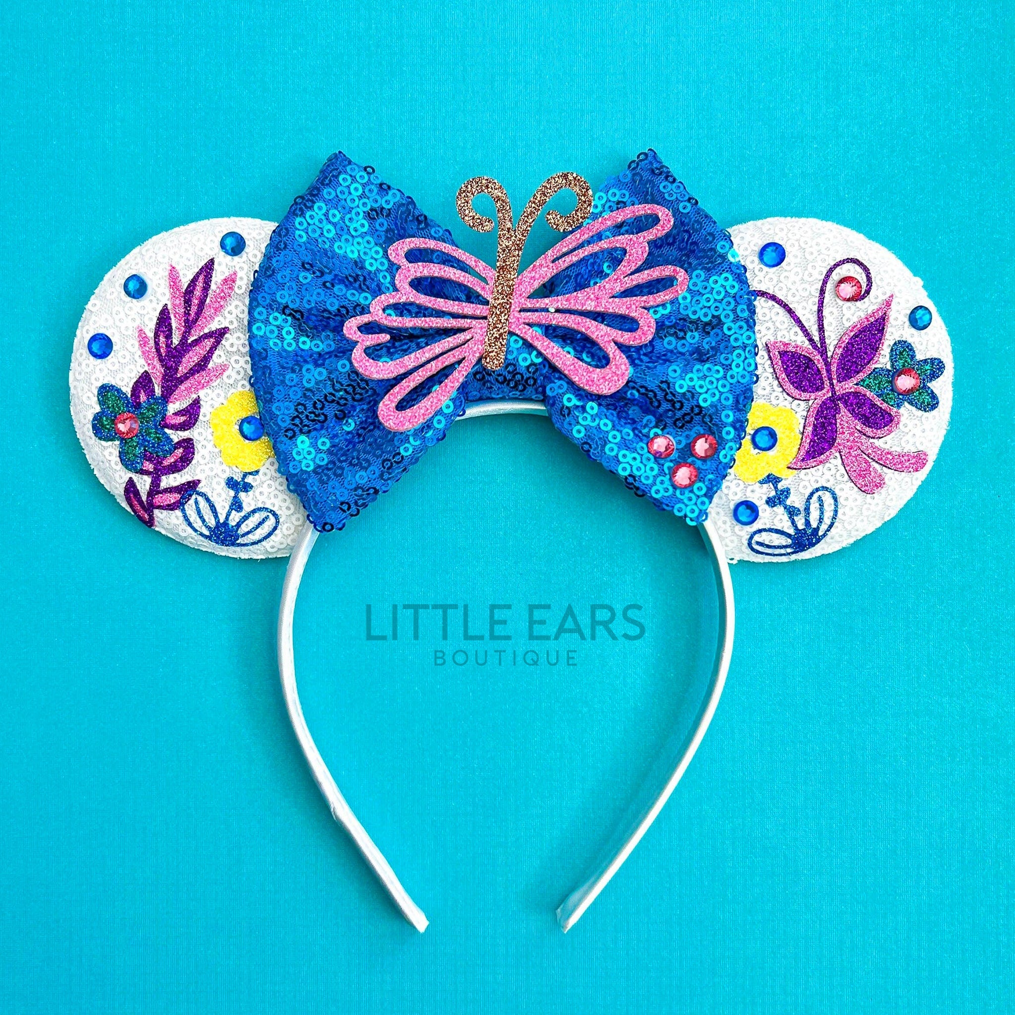 Floral inspired handmade theme park ears by Little Ears Boutique