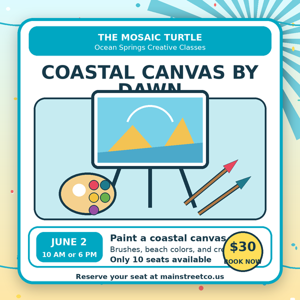 Bright Coastal Canvas by Dawn painting class product image for The Mosaic Turtle in Ocean Springs Mississippi