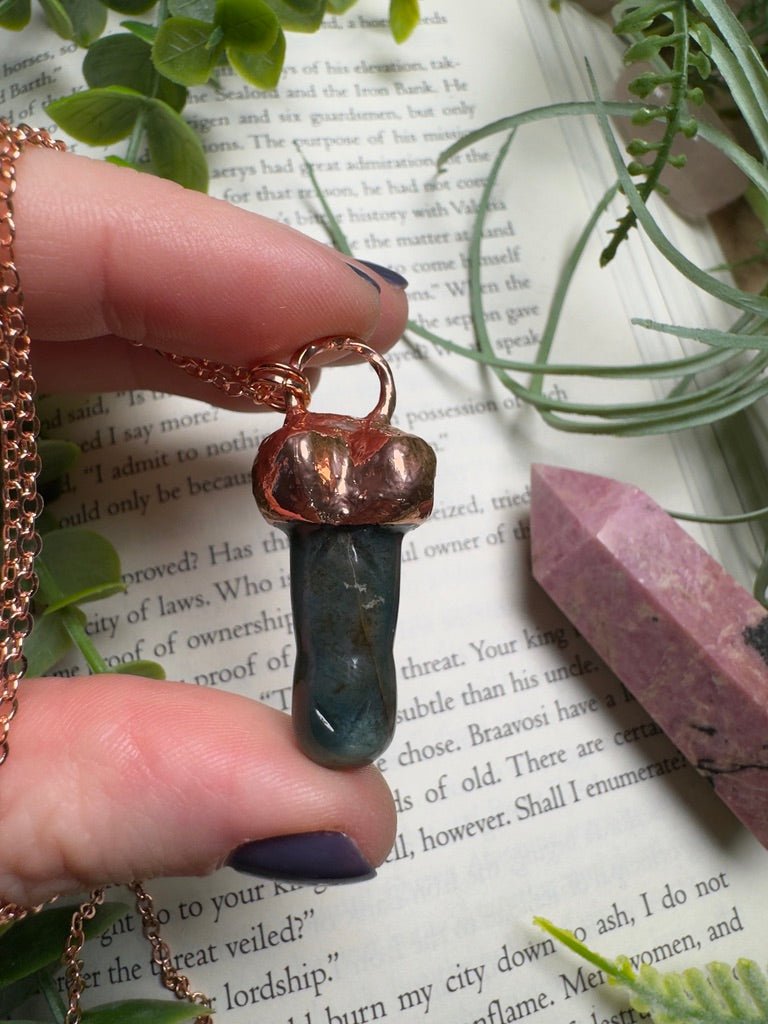 Moss Agate Penis Necklace