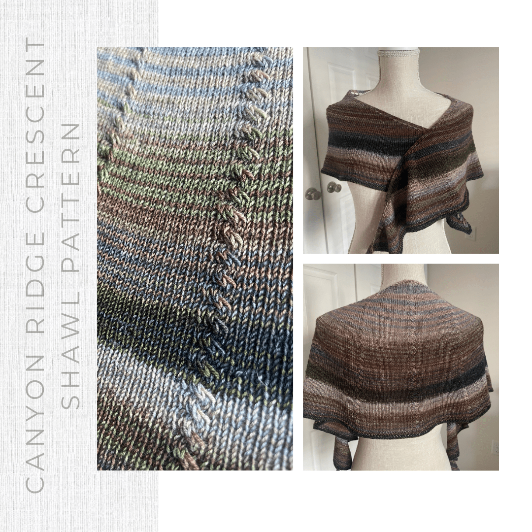 Canyon Ridge Crescent Shawl Pattern Digital pattern Digital Patterns by Mountaintop Yarn