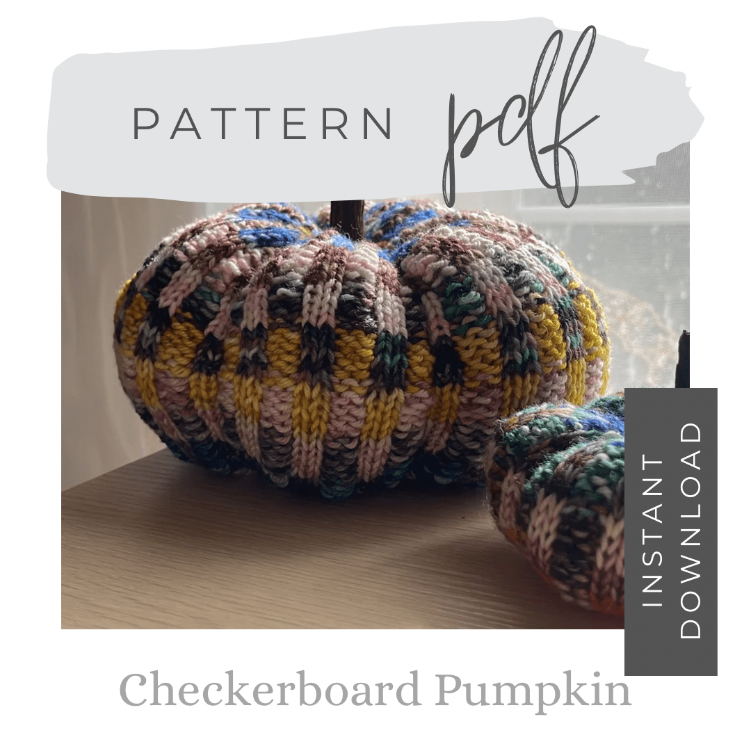 Checkerboard Knit Pumpkin Pattern Digital Pattern Digital Patterns by Mountaintop Yarn