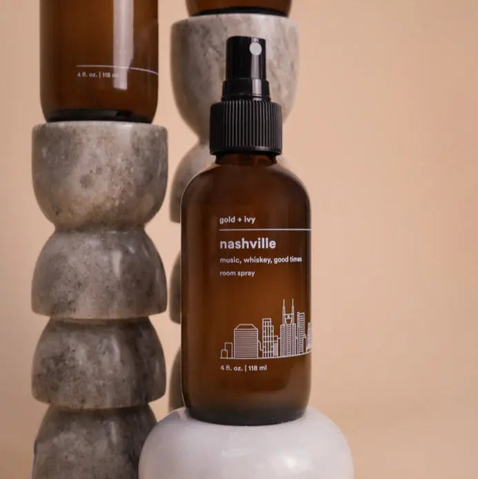 Nashville room spray by gold + ivy, scented candle detail photo 2