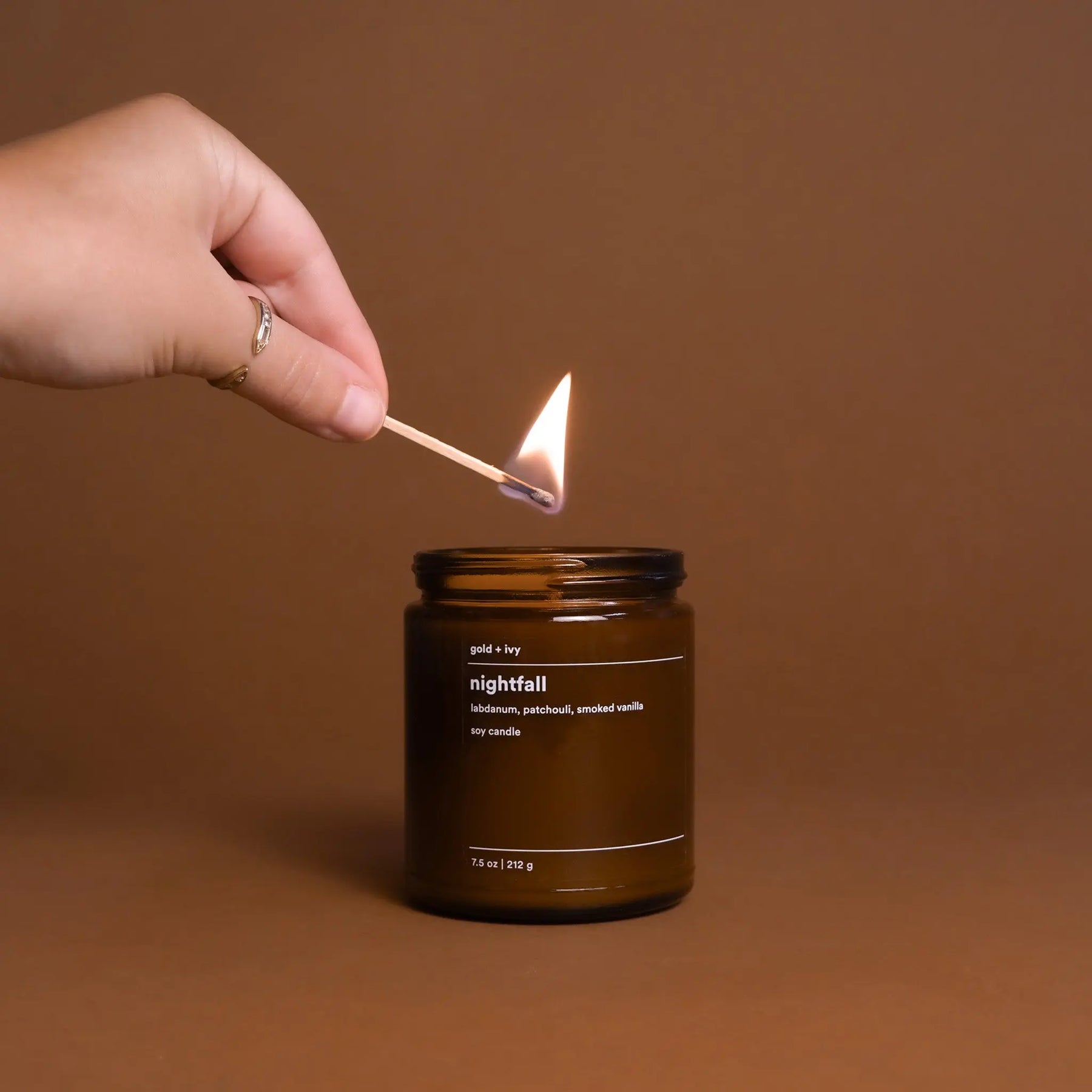 Nightfall by gold + ivy, scented candle detail photo 5