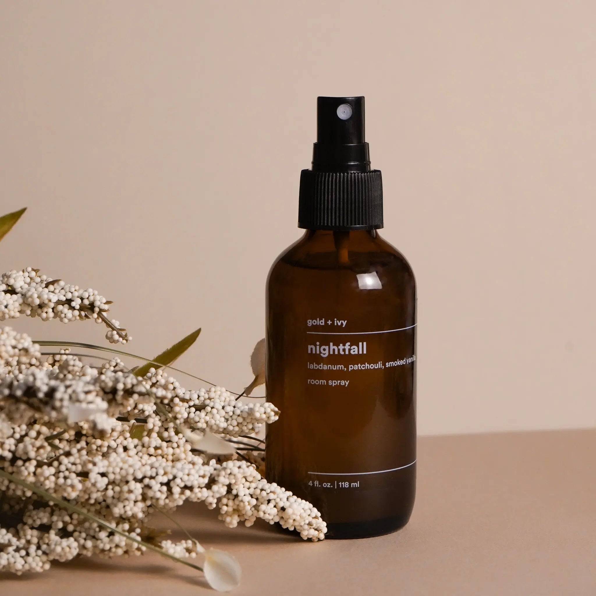 Nightfall room + linen spray by gold + ivy, room spray main product photo