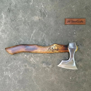 Handmade Viking Bearded Axe – Stainless Steel Head with Engraved Hardwood Handle | JW SteelCrafts