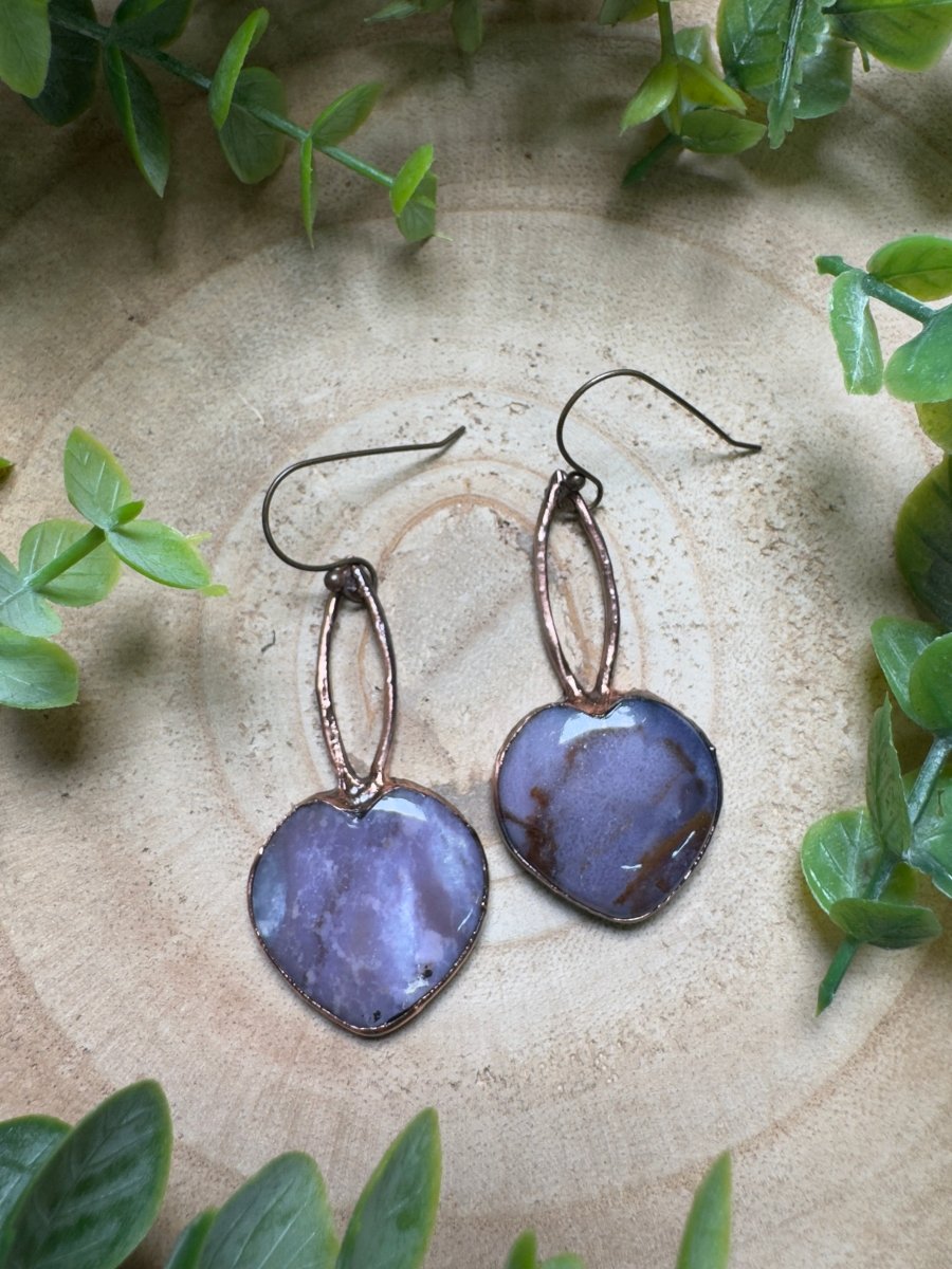 Ocean Jasper Heart Earrings