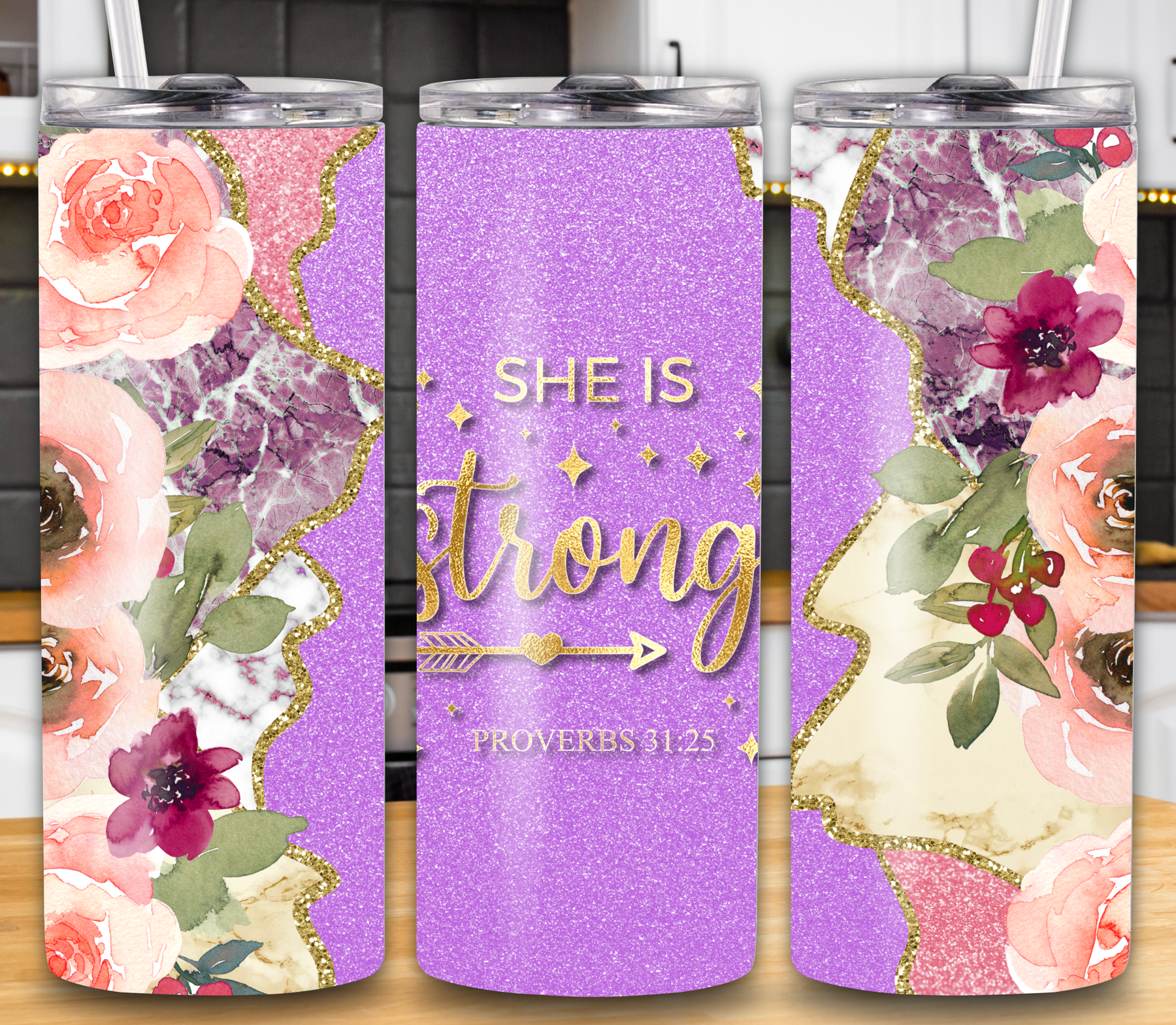 "She is Strong" Proverbs 31:25 20oz Tumbler