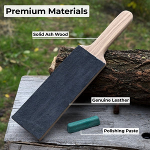 One-Sided Leather Strop For Knife Sharpening & Polishing Compound