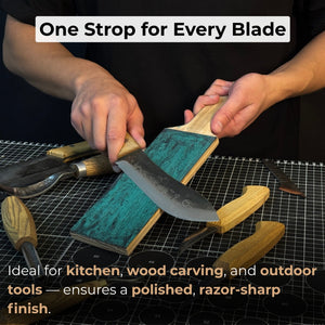 One-Sided Leather Strop For Knife Sharpening & Polishing Compound