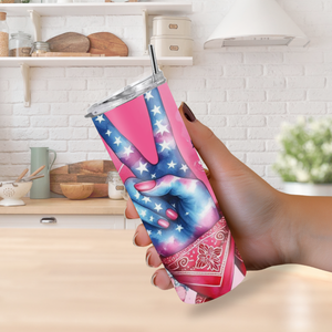 "4th of July Peace Sign" 20oz Tumbler