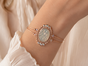 Rose Colored Guitar String Bracelet by N Harmony Jewelry, handmade jewelry detail photo 3