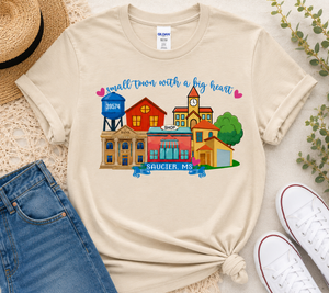 Sublimated Zip Code T-Shirt Small Town Big Heart