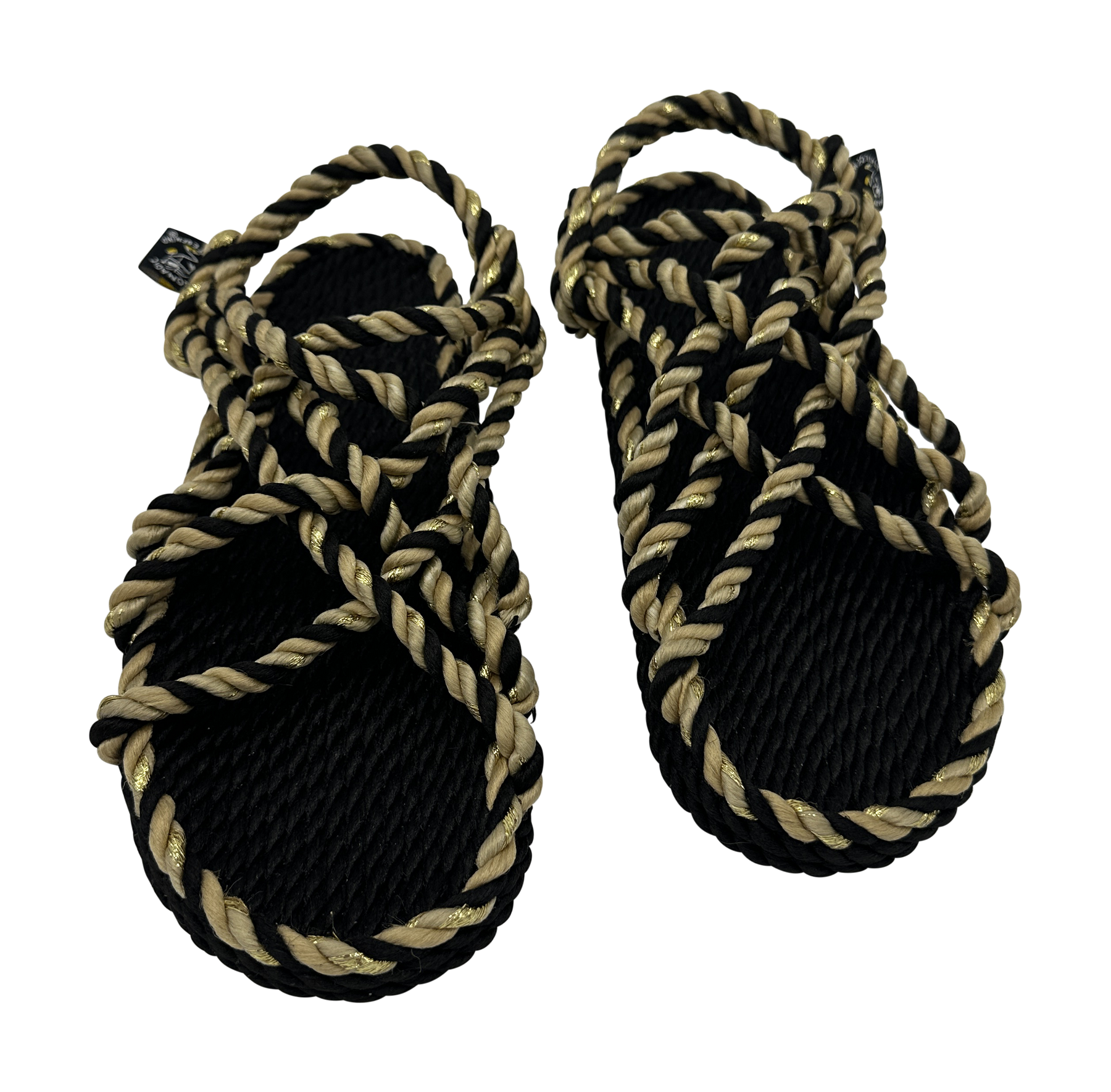 JC Twisted Colors - Black/Gold/Camel and Papaya Seed handmade rope sandals by Nomadic State of Mind
