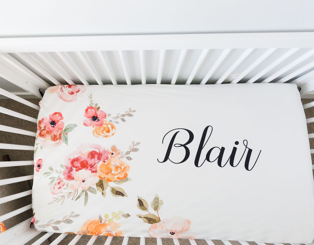 Patti’s Fall Floral Personalized Crib Sheet by AGreatBaby — view 6 of 8