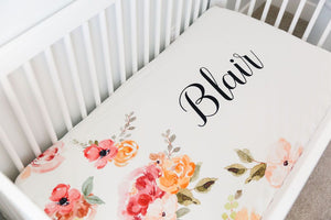 Patti’s Fall Floral Personalized Crib Sheet by AGreatBaby — view 7 of 8
