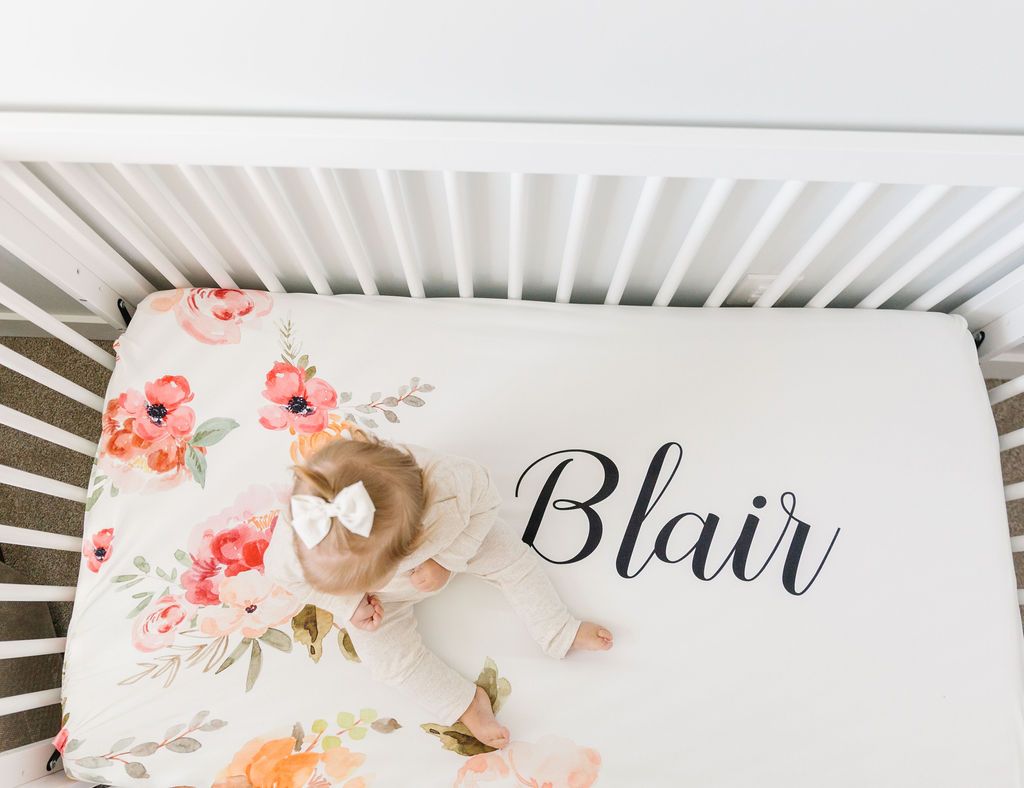 Patti’s Fall Floral Personalized Crib Sheet by AGreatBaby — view 1 of 8